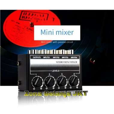 Mini Audio Mixer Stereo Amplifier 4Channel RCA Input With Volume Multivariasi Multicolor