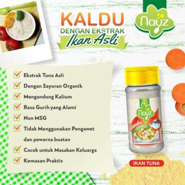 Nayz Kaldu Bubuk Organik 100g Ekstrak Rasa Sapi Daging Ikan Ayam Tuna Penyedap Alami MPASI BB Booste