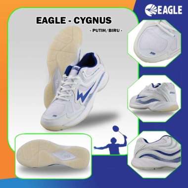SEPATU BADMINTON EAGLE CYGNUS BADMINTON SHOES ORIGINAL 44 PUTIH BIRU