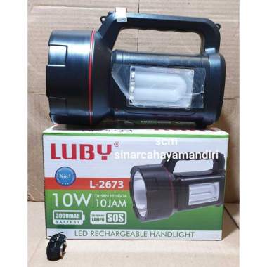 Senter led luby 10 watt + lampu darurat HITAM