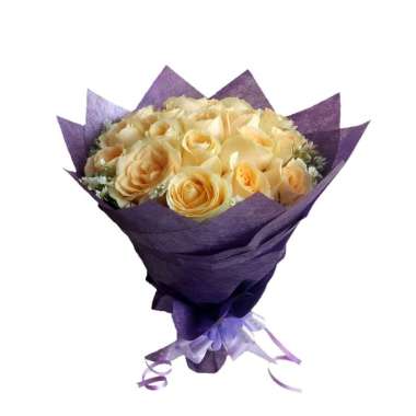 Freshcut flower buket ulangtahun buket bunga mawar fresh Ungu JABODETABEK