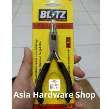 BLITZ Tang Lancip Mini Jepit Kecil Tang Cucut Kecil 4.5 Inch Inci BLITZ Hitam