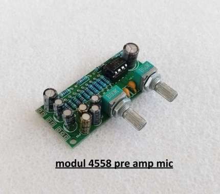 Modul Pre Amp Mic 4558 2 Mic Siap pakai