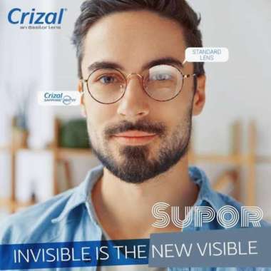 Lensa TIPIS Essilor Stylish 1.67 Crizal Sapphire UV u/ Minus Tinggi SV