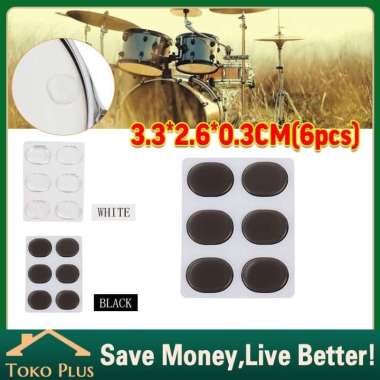 6 Pcs Snare Drum Bisu Pad Drum Peredam Gel Pad Snare Tom Drum Putih