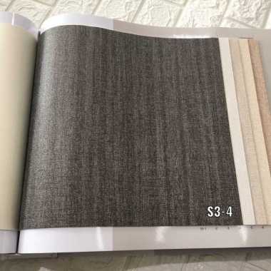 Wallpaper Dinding Polos Tekstur Kulit Kayu Abu Cream Putih Sense