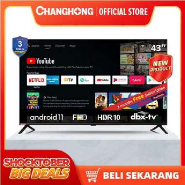 Changhong 43 Inch Newest Android 11 Frameless Smart TV