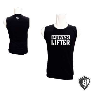 Tanktop fitnes pria sport powerlifter gym workout L