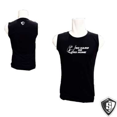 SInglet tanktop Fitnes Gym Go hard or go home L