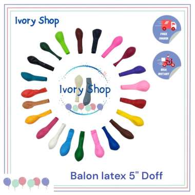 Balon Latex 5 Inch Metalic / Doff / 5" Balloon 1 Bungkus Isi 100 Buah Biru tua - Doff