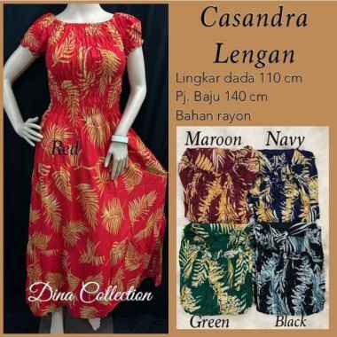 Daster dress casandra lengan daun L-XL multi