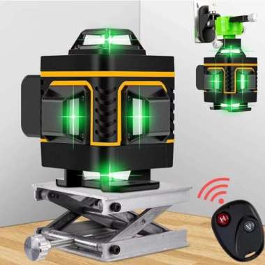 LASER LEVEL 16 LINE SET HILDA 4D WITH REMOTE TRIPOD PANJANG Pakai Tripod Orange HILDA