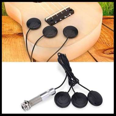 Pickup Tempel Transducer 3 System Piezo Jack Fisman 6.35mm Set Black