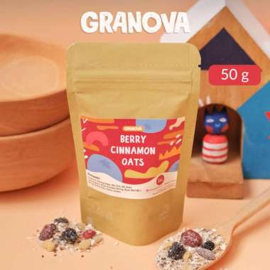 Instant Oatmeal by Granova | Berry Cinnamon | Sarapan Sehat, Oat Instan, Sereal Gandum | 50gr