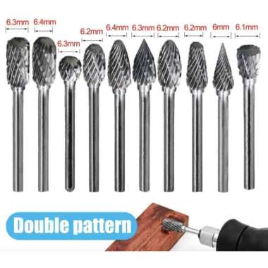Ikura Carbide Rotary File Set Short 10pcs Mata Tuner Pendek