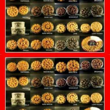 kue kering lebaran premium kue nastar keju lidah kucing kastangel choco chip - toples 250 gr