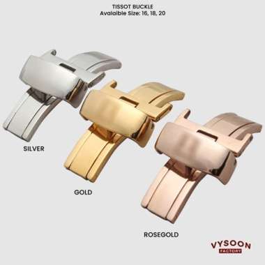 Watch Buckle Jam Tangan Tissot Butterfly Claps Silver Rose Gold Steel 16mm Silver