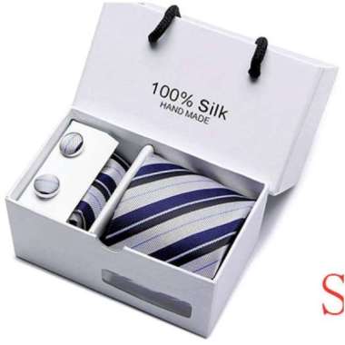 RAFAEL - PAKET EXCLUSIVE 3IN1 : dasi + sapu tangan + cuff link wedding party SB05 WHITE