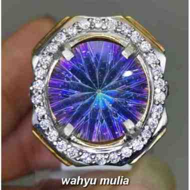 Cincin Kinyang Pelangi Mistiq quartz Asli Kode 2112 Multi colour