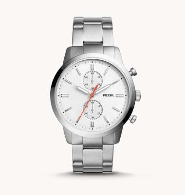 Fossil Townsman FS-5346 Chronograph Original Jam Tangan Pria White Silver