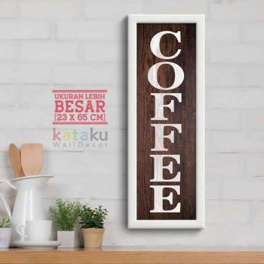 Hiasan Dinding Rustic tulisan COFFEE Sign Pajangan Dinding Wall Decor - putih