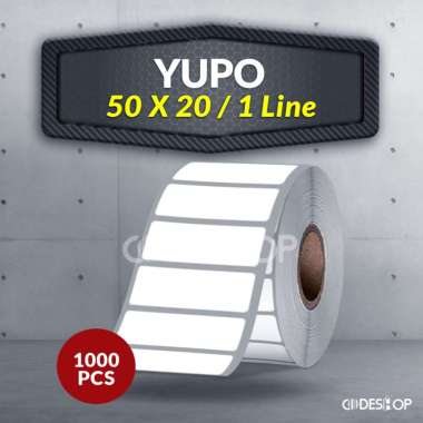 Yupo Stiker Label Barcode Yupo Ukuran 50 x 20 mm 1 Line Isi 1000