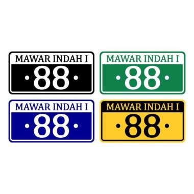 Plang Nomor Rumah Unik 40cm x 20cm Plat Alumunium