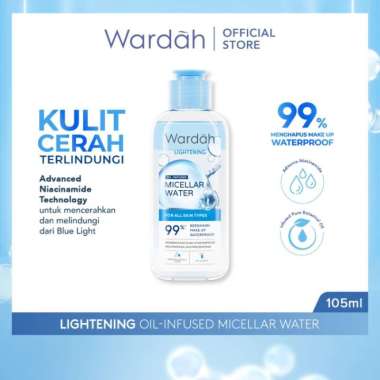 WARDAH 105 ML LIGHTENING OIL INFUSED MICELLAR WATER MAKE UP REMOVER PEMBERSIH WAJAH