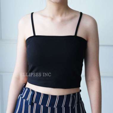 ELLIPSESINC Tank Top Wanita / Emma Square Tank Top CROP L HITAM