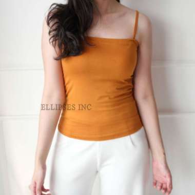 ELLIPSESINC Tank Top Wanita / Emma Square Tank Top LONG L MUSTARD