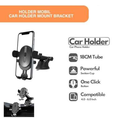 Car Holder Mobil Phone Dudukan Stand HP Mobil Mount Dashboard Hitam
