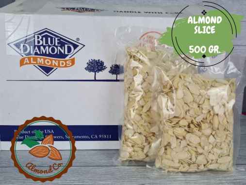 Kacang Almond Slice (Mentah) 500 Gr Blue Diamond