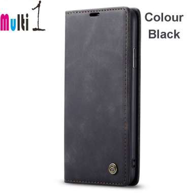 Case Caseme Xiaomi Redmi Note 9S - Redmi Note 9 Pro - Redmi Note 9 Pro Max Leather Wallet Dompet - Black -
