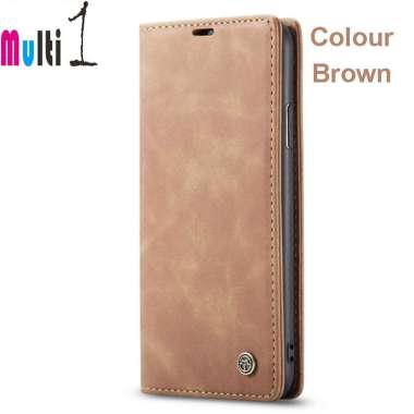 Case Caseme Xiaomi Redmi Note 9S - Redmi Note 9 Pro - Redmi Note 9 Pro Max Leather Wallet Dompet - Brown -
