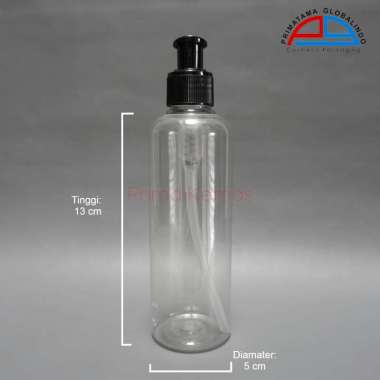Botol 250 ml Natural + Pump Lotion 24/410 AG (neck lock) - botol sabun - botol kosmetik Prima Kemas 