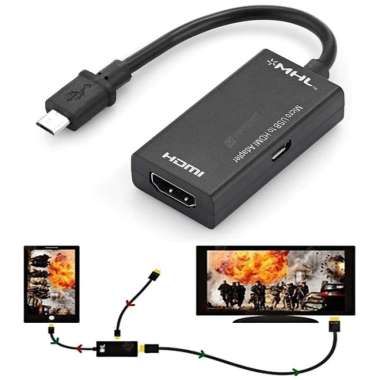 Converter Cable Micro USB To HDMI {MHL} Black