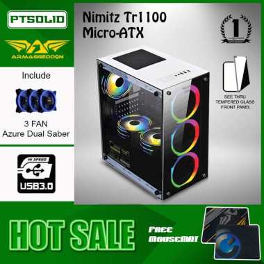 Armaggeddon Nimitz TR1100+ With 3FAN Ring - Casing Gaming Putih