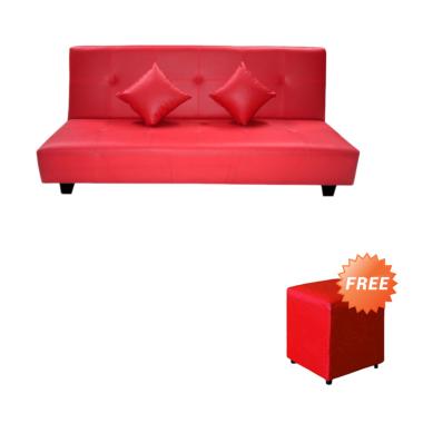 FCENTER Sofa Bed Dahlia Merah + FREE PUFF [ JABODETABEK ]