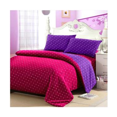 Jaxine Katun Polkadot Set Sprei - Fanta Ungu