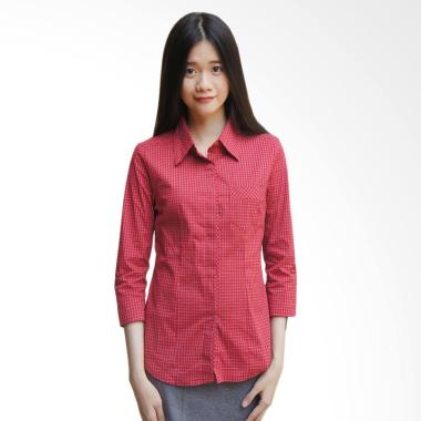 Adore Kemeja LM Kotak Atasan Wanita - Red