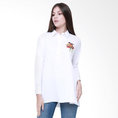 Delarosa Lovebirds Kemeja Atasan Wanita - White