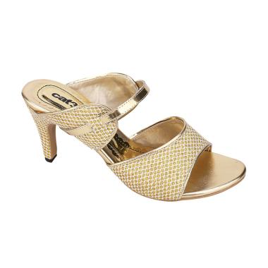 Catenzo TA 459 Sandal High Heels Wanita - Gold