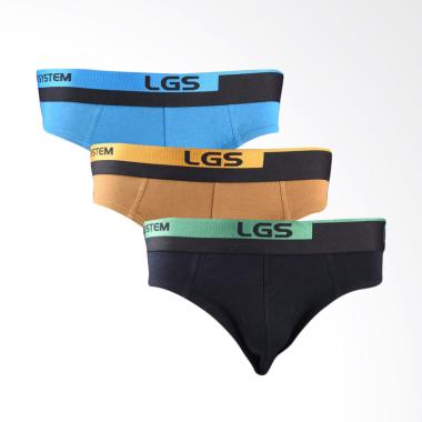 LGS Men Underwear Pria - Blue/Brown/Black [3 pcs] LEMN.002.855.3.7C