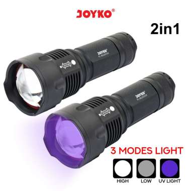 LED & UV Flashlight Senter LED dan Ultraviolet Joyko FL-92LED/UV Black