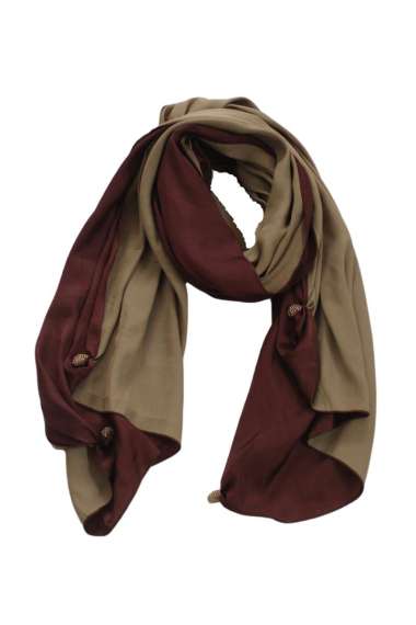Syal Leher Polos Scarf Leher Pasmina Panjang Bolak Balik Satin Gold Coklat GESYAl maroon ungu