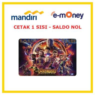 Kartu MANDIRI E-MONEY Kartun Anime Superhero Avengers Infinity War 91 Superhero etoll Custom Emoney