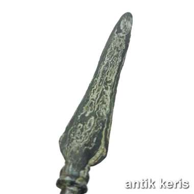 Tombak Pusaka Sepuh Godong Pring Pamor Kulit Semangka Mataram Kuno hitam