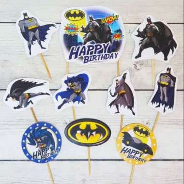 satu set topper toper cake hiasan kue ulang tahun karakter batman