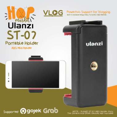 ULANZI ST-07 Holder U Smartphone Tripod Mount Phone Clip Cold Hot Shoe for Dudukan LED Mic HP BLACK