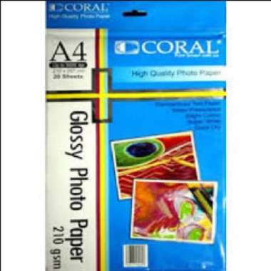 Kertas photo Glossy /Coral Glossy Photo Paper A4 210 gsm / Kertas Foto Glossy / Printer Glossy